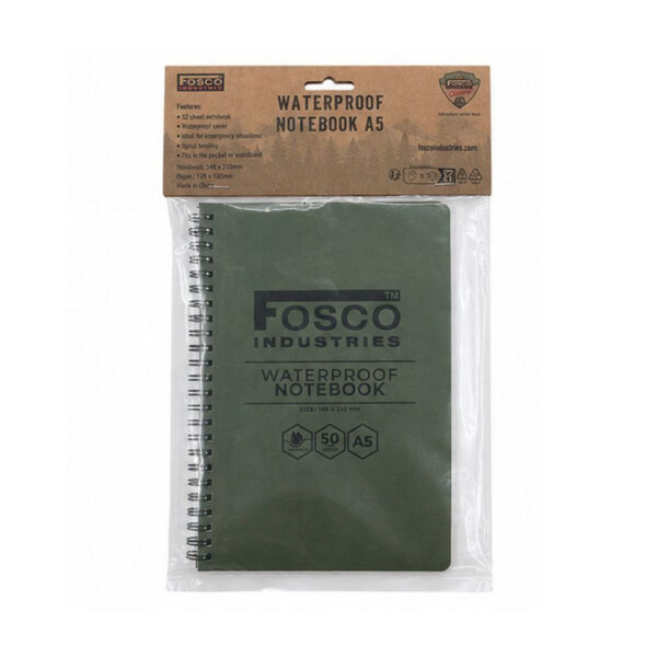419223 11 419223 11 03 Het Waterproof Notitieblok A5 is de ideale metgezel voor de avontuurlijke buitenmens. Dit duurzame en waterdichte notitieboek stelt u in staat om onder alle weersomstandigheden uw gedachten en aantekeningen vast te leggen. Met 50 bladzijden en een handige liniaal op de achterkant, bent u altijd voorbereid op uw outdoor-activiteiten. Verkrijgbaar in de kleur groen, biedt dit notitieblok functionaliteit en betrouwbaarheid voor elke expeditie.