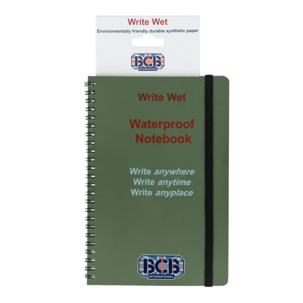 419234 99 02 <p>Het BCB Waterproof notitieblok CD457 is de perfecte metgezel voor avonturiers die altijd hun gedachten en ideeën willen vastleggen, ongeacht de weersomstandigheden. Dit waterafstotende notitieboek is gemaakt van milieuvriendelijk synthetisch papier en biedt een spiraalbinding voor eenvoudig gebruik. Het wordt geleverd met een potlood en bevat handige meetinstrumenten, zoals een inch- en centimeterliniaal. Met een elastische band om het notitieboek veilig gesloten te houden en een binnenband voor uw schrijfaccessoires, is dit notitieblok ideaal voor elke outdoor ervaring.</p>