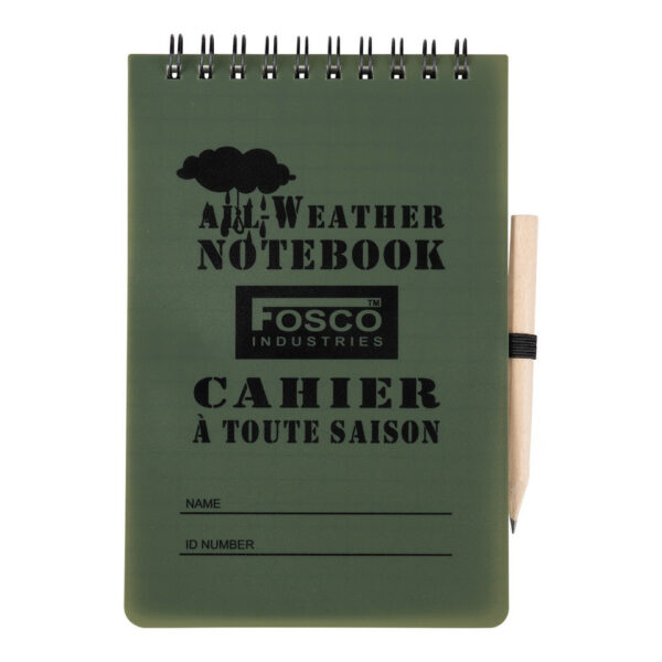 419243 11 01 Het Notitieblok All Weather A6 met potlood is de ideale oplossing voor het maken van aantekeningen in uitdagende omstandigheden. Dit notitieblok is vervaardigd van watervast papier, waardoor het perfect is voor gebruik in de regen of andere vochtige omgevingen. Met zijn compacte A6-formaat en bijgeleverde potlood is het een onmisbare metgezel voor avonturiers, outdoorliefhebbers en professionals die onder alle omstandigheden betrouwbare notities willen maken.