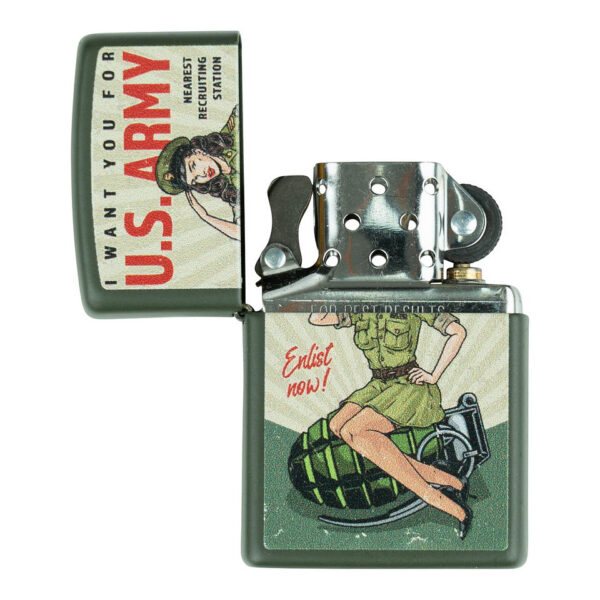 421380 99 03 <p>Ontdek de Limited Edition Zippo U.S. Army Enlist Pin-Up aansteker, geïnspireerd op klassieke Amerikaanse wervingsposters. Deze windbestendige Zippo combineert militaire trots met vintage glamour en is perfect voor elke gelegenheid. Gemaakt van duurzaam metaal, biedt deze hervulbare aansteker een levenslange garantie. De U.S. Army Enlist Pin-Up staat symbool voor charme en moraal, en wordt geleverd in een stijlvolle geschenkdoos. Vergeet niet de premium Zippo aanstekerbenzine voor optimaal gebruik.</p>