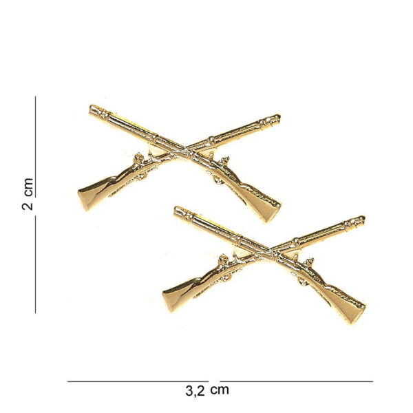 441018 1222 75 01 <p>Ontdek het Embleem metaal infantry rifles SET #6034, een hoogwaardige metalen badge die perfect is voor militaire en outdoor liefhebbers. Dit unieke embleem, voorzien van een gedetailleerde afbeelding en tekst, voegt een stoere uitstraling toe aan uw outfit of uitrusting. Verkrijgbaar in diverse kleuren, is dit embleem een must-have voor iedereen die zijn passie voor het leger en de infanterie wil tonen. Een indrukwekkende aanvulling voor op uw jas, tas of andere accessoires.</p>