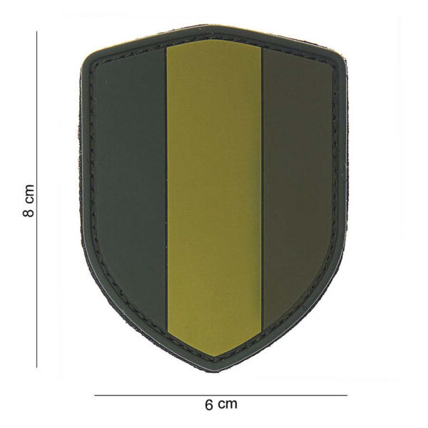 444130 3776 99 01 <p>Ontdek het Embleem 3D PVC schild België groen #10009, een robuuste en stijlvolle toevoeging aan je militaire of outdoor uitrusting. Dit hoogwaardige embleem is vervaardigd van duurzaam PVC en is voorzien van klittenband aan de achterzijde voor eenvoudige bevestiging op jouw gear. Maak een statement met dit unieke embleem dat perfect past bij elke avontuurlijke outfit.</p>