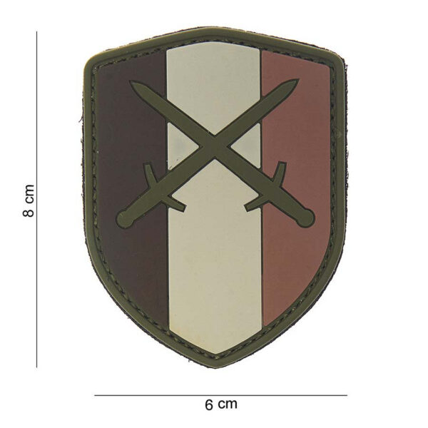 444130 3783 99 01 <p>Voeg een unieke touch toe aan je outfit met het 3D PVC schild België desert zwaard. Dit hoogwaardige embleem is voorzien van klittenband aan de achterzijde, waardoor je het eenvoudig kunt bevestigen aan kleding of uitrusting. Perfect voor militairen en outdoorliefhebbers die hun stijl willen personaliseren. Met zijn opvallende ontwerp en stevige constructie is dit embleem een must-have voor elke collectie.</p>