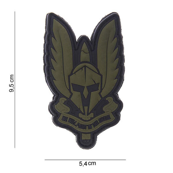 444130 3821 99 01 <p>Voeg een stoere touch toe aan je uitrusting met het Embleem 3D PVC Spartan in groen (#10099). Dit duurzame embleem is vervaardigd van hoogwaardig PVC en is voorzien van klittenband aan de achterzijde, waardoor je het eenvoudig kunt bevestigen op kleding of uitrusting. Perfect voor militaire en outdoor liefhebbers die hun stijl willen accentueren. Met zijn unieke ontwerp is dit embleem niet alleen functioneel, maar ook een echte blikvanger.</p>