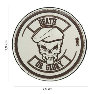 Embleem 3D PVC Death or glory beige #14040