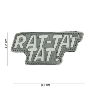 Embleem 3D PVC Rat-tat tat grijs #14051
