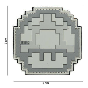 Embleem 3D PVC Mushroom grijs #14057