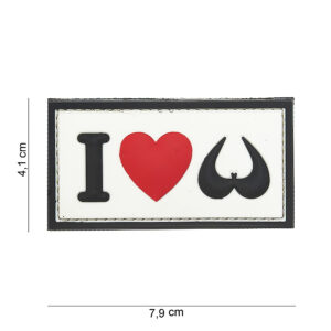 Embleem 3D PVC I love boobies wit #16082