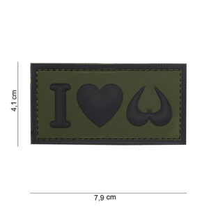 Embleem 3D PVC I love boobies groen #16080