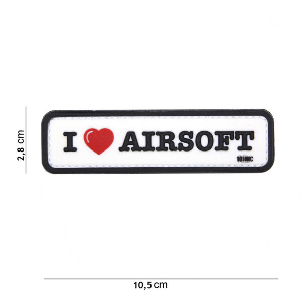 444130 4080 99 01 <p>Het Embleem 3D PVC 'I love Airsoft' in het wit is een must-have voor elke Airsoft-liefhebber. Dit hoogwaardige embleem is vervaardigd van duurzaam PVC en beschikt over een praktische klittenband aan de achterzijde, waardoor het eenvoudig op kleding of uitrusting te bevestigen is. Laat zien waar je passie ligt en personaliseer je gear met dit opvallende en herkenbare embleem. Perfect voor zowel de casual speler als de fanatieke Airsoft enthusiast.</p>