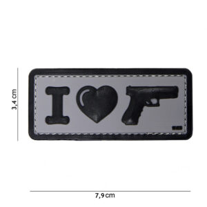 Embleem 3D PVC I Love my sidearm zwart #16061