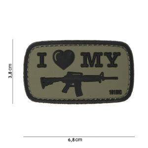 Embleem 3D PVC I Love my M4 groen #16057