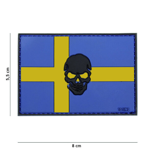 444130 5027 99 01 <p>Voeg een stoere touch toe aan je uitrusting met het 3D PVC embleem van de Zweedse vlag, vergezeld van een opvallende skull. Dit embleem is voorzien van klittenband aan de achterzijde, waardoor je het eenvoudig kunt bevestigen op jassen, tassen of andere uitrusting. Perfect voor liefhebbers van militaire en outdoor activiteiten die hun stijl willen personaliseren.</p>
