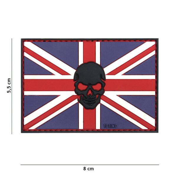 444130 5028 99 01 <p>Voeg een stoere touch toe aan je uitrusting met het 3D PVC embleem van de vlag van het Verenigd Koninkrijk, compleet met een opvallende skull. Dit hoogwaardige embleem is voorzien van een praktische klittenband achterkant, waardoor je het eenvoudig kunt bevestigen aan kleding of uitrusting. Perfect voor de militaire of outdoor enthusiast die zijn stijl wil personaliseren. Met dit embleem maak je een statement!</p>