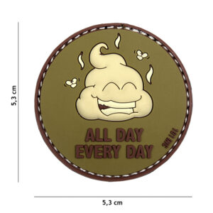Embleem 3D PVC All Day Every Day groen/bruin #17074