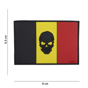 Embleem 3D PVC vlag België + skull #16049