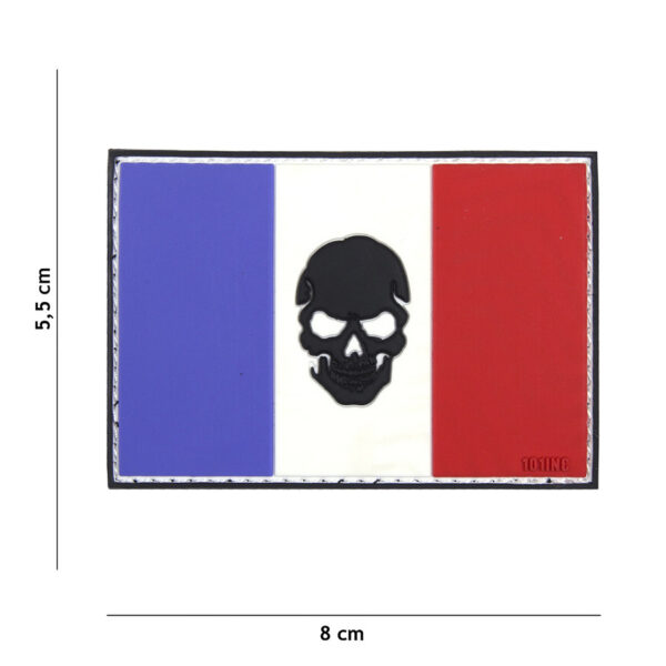 444130 5032 99 01 <p>Voeg een vleugje stijl en karakter toe aan je uitrusting met het 3D PVC embleem van de Franse vlag, voorzien van een opvallende skull. Dit hoogwaardige embleem is uitgerust met klittenband aan de achterzijde, waardoor je het eenvoudig kunt bevestigen op kleding, tassen of uitrusting. Perfect voor militaire en outdoor liefhebbers die hun persoonlijke flair willen uitdrukken. Met dit embleem maak je een statement!</p>