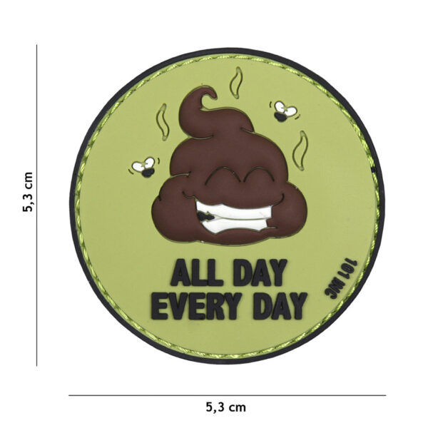 444130 5034 99 01 <p>Het Embleem 3D PVC All Day Every Day in groen/zwart is een veelzijdig en stijlvol accessoire voor elke outdoorliefhebber. Dit hoogwaardige embleem is vervaardigd uit duurzaam PVC en is voorzien van een praktische klittenband aan de achterzijde, waardoor het eenvoudig aan kleding of uitrusting kan worden bevestigd. Met zijn unieke ontwerp voegt dit embleem niet alleen een stoere uitstraling toe, maar is het ook perfect voor het personaliseren van je gear. Een must-have voor iedere avonturier!</p>