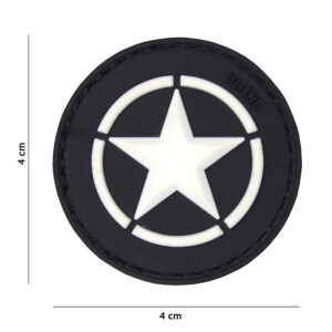 Embleem 3D PVC Allied star zwart #18044