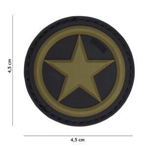 Embleem 3D PVC USA star groen #18063