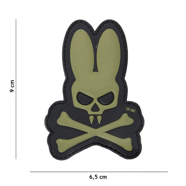 444130 5047 99 01 <p>Voeg een stoere uitstraling toe aan je outfit met het 3D PVC Skull bunny embleem in groen (#17053). Dit unieke embleem is vervaardigd van hoogwaardig PVC en beschikt over een praktische klittenbandsluiting aan de achterzijde, waardoor het eenvoudig op allerlei textiel te bevestigen is. Perfect voor militaire en outdoor liefhebbers die hun gear willen personaliseren. Een must-have accessoire voor elke avonturier!</p>