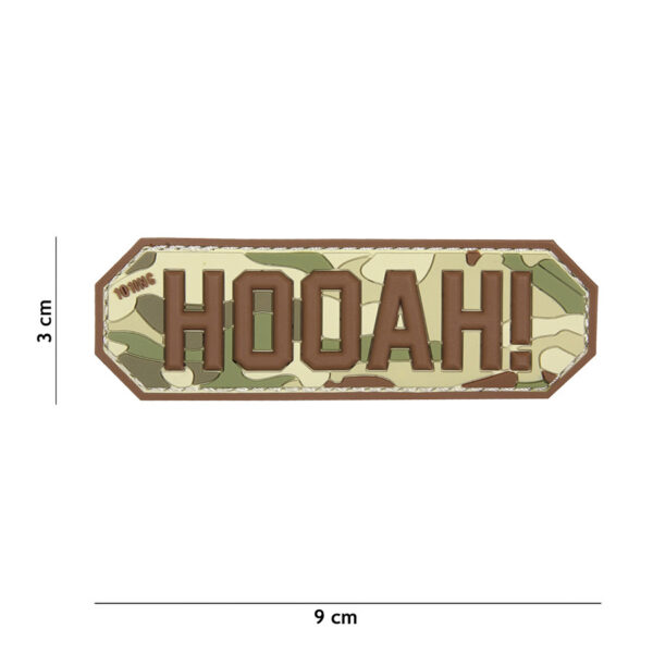 444130 5074 99 01 <p>Het Embleem 3D PVC HOOAH! #17058 is een stoer en duurzaam embleem met klittenband aan de achterzijde, ideaal voor op jouw uitrusting of kleding. Met zijn opvallende ontwerp is dit embleem perfect voor militaire en outdoor liefhebbers die hun persoonlijke stijl willen benadrukken. Voeg een vleugje karakter toe aan je gear met dit kwaliteitsembleem dat eenvoudig te bevestigen is.</p>