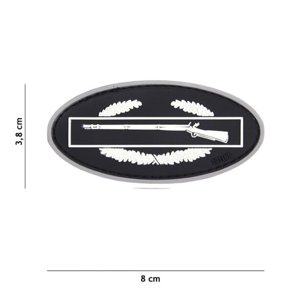 444130 5085 99 01 <p>Het Embleem 3D PVC Infantry in wit (#17037) is een hoogwaardig embleem dat perfect is voor elke militaire of outdoor outfit. Gemaakt van duurzaam PVC, biedt dit embleem niet alleen een stijlvolle uitstraling, maar is het ook praktisch in gebruik dankzij het klittenband aan de achterzijde. Voeg een professioneel tintje toe aan je uitrusting met dit opvallende embleem, dat eenvoudig te bevestigen is op kleding of gear.</p>