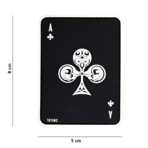 Embleem 3D PVC klaver aas zwart #18087