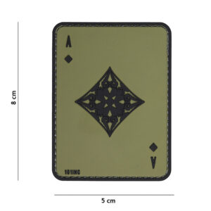 Embleem 3D PVC ruiten aas groen #19012