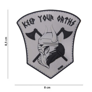 Embleem 3D PVC Keep your oaths grijs #19005