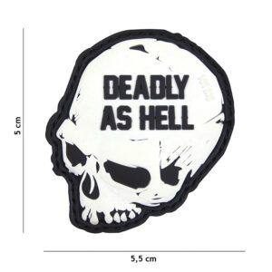 Embleem 3D PVC Deadly as hell wit #16016