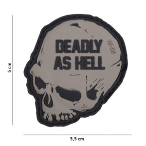 Embleem 3D PVC Deadly as hell grijs #16019
