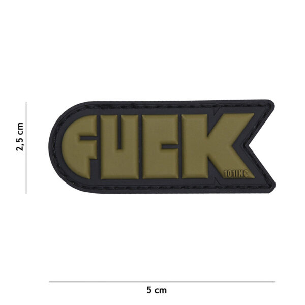 444130 5138 99 01 <p>Voeg een stoer accent toe aan je outfit met het Embleem 3D PVC FUCK in groen (#16034). Dit hoogwaardige PVC-embleem is voorzien van klittenband aan de achterzijde, waardoor je het eenvoudig kunt bevestigen op jassen, tassen of andere uitrusting. Met zijn opvallende ontwerp en duurzame materiaal is dit embleem perfect voor zowel militaire als outdoor fans die hun persoonlijkheid willen uitdragen. Maak een statement en geef je gear een unieke uitstraling!</p>