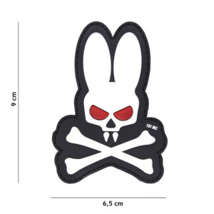 Embleem 3D PVC Skull bunny wit #17052