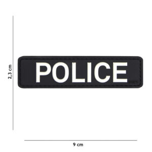 Embleem 3D PVC Police zwart #18036