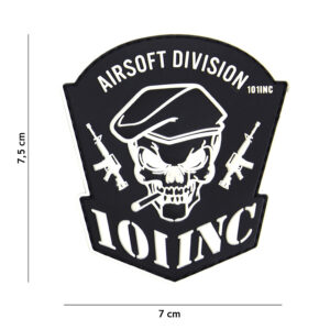 Embleem 3D PVC Airsoft Division 101 INC zwart #18079