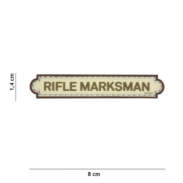 444130 5224 99 01 <p>Ontdek het Embleem 3D PVC Rifle Marksman tab in beige (#18015), perfect voor het personaliseren van uw militaire en outdoor uitrusting. Dit duurzame embleem is vervaardigd uit hoogwaardig PVC en voorzien van klittenband aan de achterzijde, zodat het eenvoudig kan worden bevestigd op kleding of accessoires. Voeg een unieke touch toe aan uw outfit met dit stijlvolle en functionele embleem.</p>
