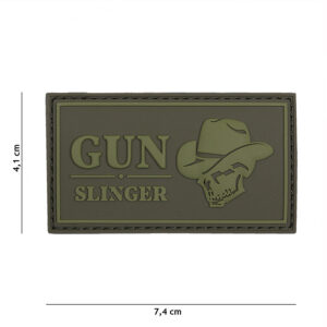 Embleem 3D PVC Gun slinger skull cowboy groen #16053