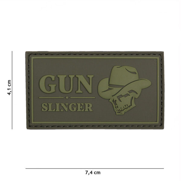 444130 5234 99 01 <p>Geef je uitrusting een stoere uitstraling met het 3D PVC Embleem Gun Slinger Skull Cowboy in het groen (#16053). Dit hoogwaardige embleem is vervaardigd uit duurzaam PVC en is voorzien van klittenband aan de achterzijde, waardoor je het eenvoudig kunt bevestigen op kleding, tassen of uitrusting. Perfect voor militaire, outdoor of tactische toepassingen, dit embleem voegt niet alleen stijl toe, maar ook een persoonlijke touch aan jouw gear.</p>