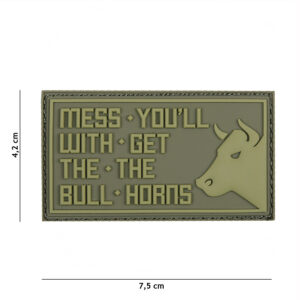 Embleem 3D PVC Mess you'll groen #19029