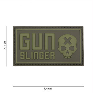 Embleem 3D PVC Gun slinger skull groen #17026