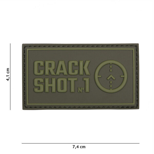444130 5260 99 01 <p>Het 3D PVC Crack Shot embleem in de kleur groen (#17032) is een stijlvol en veelzijdig accessoire voor elke outdoor- of militaire uitrusting. Dit hoogwaardige embleem beschikt over een stevige klittenbandsluiting aan de achterzijde, waardoor het eenvoudig te bevestigen is op jassen, rugzakken of andere gear. Met zijn opvallende ontwerp en duurzame materialen is dit embleem niet alleen functioneel, maar ook een echte blikvanger voor iedere avonturier.</p>