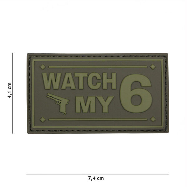 444130 5266 99 01 <p>Voeg een uniek detail toe aan je uitrusting met het Embleem 3D PVC 'Watch my' in groen (#16119). Dit duurzame embleem is vervaardigd uit hoogwaardig PVC en heeft een praktische klittenbandsluiting aan de achterzijde, waardoor het eenvoudig te bevestigen is op kleding of uitrusting. Perfect voor militairen, outdoorliefhebbers of iedereen die zijn persoonlijke stijl wil accentueren. Een must-have accessoire voor elke avonturier!</p>