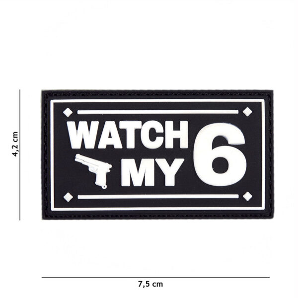 444130 5274 99 01 <p>Maak je outfit compleet met het stijlvolle Embleem 3D PVC 'Watch my' in zwart (#16117). Dit hoogwaardige embleem is voorzien van een praktische klittenband aan de achterzijde, waardoor het eenvoudig te bevestigen is op kleding of uitrusting. Perfect voor zowel militaire als outdoor activiteiten, voegt dit embleem een unieke touch toe aan je gear. Een must-have voor elke avontuurlijke geest die zijn of haar persoonlijkheid wilt uitdragen.</p>