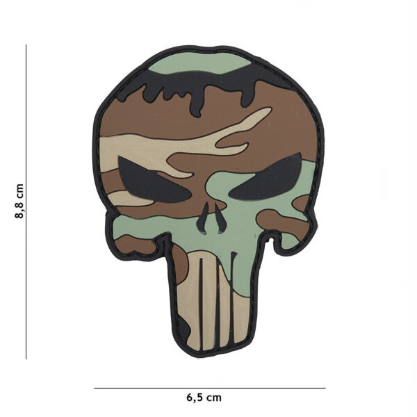 444130 5289 99 01 <p>Voeg een stoere uitstraling toe aan je outdoor uitrusting met het 3D PVC Embleem Punisher in woodland camo. Dit veelzijdige embleem is voorzien van klittenband aan de achterzijde, waardoor je het eenvoudig kunt bevestigen op kleding, tassen of andere uitrusting. Met zijn opvallende design is dit embleem niet alleen functioneel, maar ook een perfecte manier om je persoonlijke stijl te benadrukken. Ideaal voor militaire en outdoor liefhebbers die net dat beetje extra willen.</p>