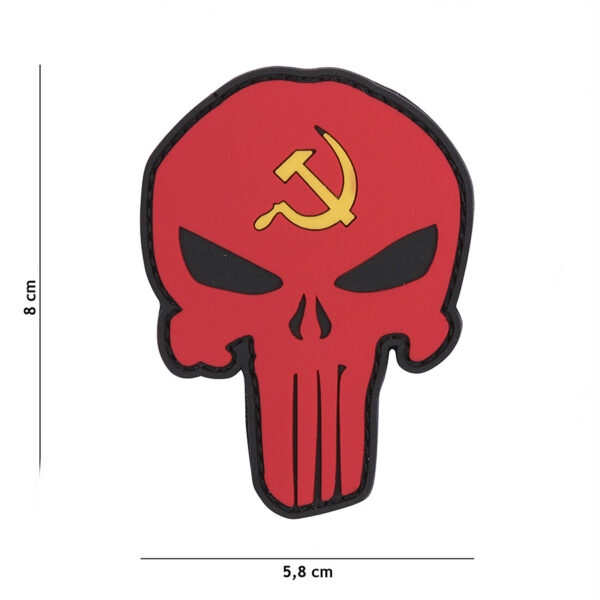 444130 5294 99 01 <p>Voeg een stoere uitstraling toe aan je uitrusting met het 3D PVC Embleem Punisher met het iconische Rusland hamer en sikkel ontwerp. Dit embleem beschikt over een duurzame klittenband achterzijde, waardoor het eenvoudig te bevestigen is op verschillende materialen. Perfect voor militaire en outdoor activiteiten, maar ook als een uniek fashion statement. Met zijn gedetailleerde afwerking en krachtige symboliek is dit embleem een must-have voor elke verzamelaar en liefhebber van militaire kunst. Maak je look compleet met dit opvallende accessoire!</p>