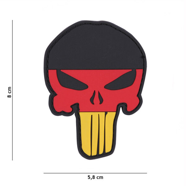 444130 5298 99 01 <p>Ontdek het Embleem 3D PVC Punisher Duitsland #9087, een robuust en stijlvol embleem dat perfect is voor elke militaire of outdoor outfit. Dit hoogwaardige PVC-embleem is voorzien van klittenband aan de achterzijde, waardoor het eenvoudig aan te brengen en te verwijderen is. Voeg een stoere touch toe aan je gear met dit unieke design, dat niet alleen functionaliteit biedt, maar ook een krachtige uitstraling heeft. Ideaal voor gebruik op kleding, rugzakken of andere uitrusting.</p>