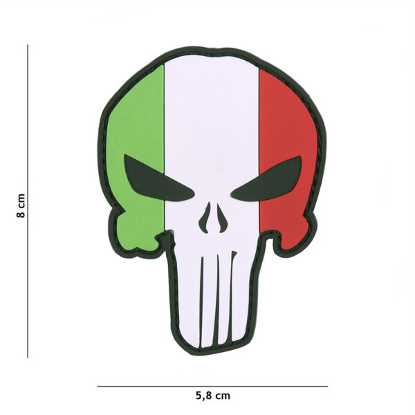 444130 5300 99 01 <p>Voeg een stoere touch toe aan je outfit met het Embleem 3D PVC Punisher Italië #9002. Dit hoogwaardige embleem is gemaakt van duurzaam PVC en is voorzien van klittenband aan de achterzijde, waardoor je het eenvoudig kunt bevestigen op je kleding of uitrusting. Perfect voor liefhebbers van militaire en outdoor activiteiten, dit embleem combineert stijl met functionaliteit en laat jouw persoonlijke flair zien.</p>