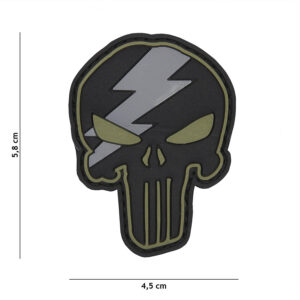 Embleem 3D PVC Punisher thunder groen #9007