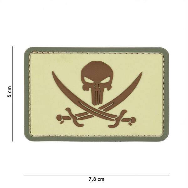 444130 5316 99 01 <p>Voeg een stoere aanvulling toe aan je gear met het 3D PVC Punisher pirate embleem in coyote kleur. Dit hoogwaardige embleem is voorzien van klittenband aan de achterzijde, waardoor je het eenvoudig kunt bevestigen aan je kleding of uitrusting. Perfect voor militaire en outdoor liefhebbers die hun stijl willen personaliseren met een gedurfde uitstraling. Dit embleem is niet alleen functioneel, maar ook een echte blikvanger.</p>